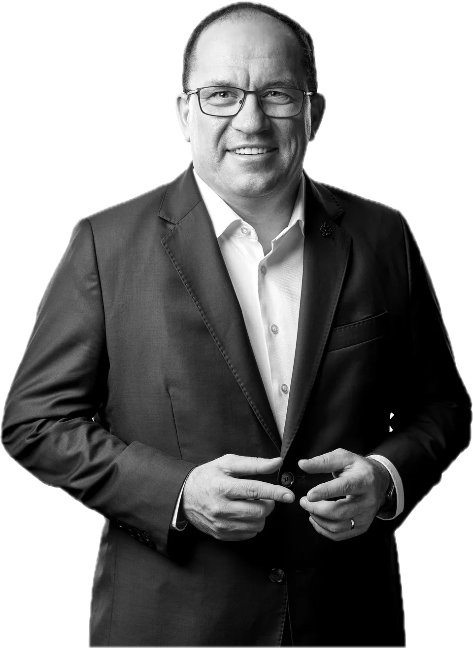Marek Výborný, černobílý portrét